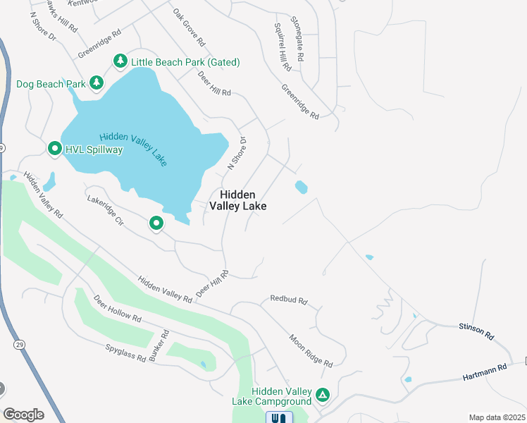 map of restaurants, bars, coffee shops, grocery stores, and more near 17444 Meadow View Drive in Hidden Valley Lake