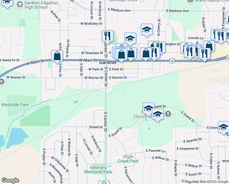 map of restaurants, bars, coffee shops, grocery stores, and more near 139 Kane Street in Gardner