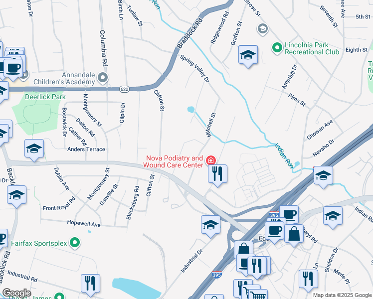 map of restaurants, bars, coffee shops, grocery stores, and more near 5251 Canard Street in Alexandria