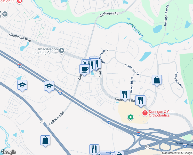 map of restaurants, bars, coffee shops, grocery stores, and more near 6895 Specialized Trail in Gainesville