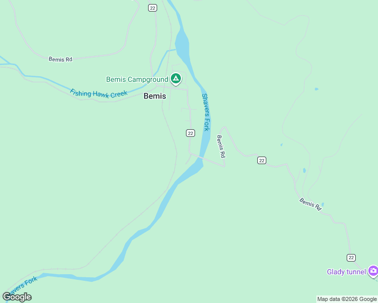 map of restaurants, bars, coffee shops, grocery stores, and more near Bemis Road in Elkins