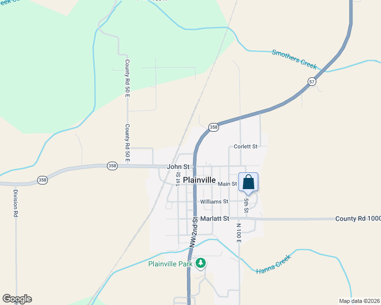 map of restaurants, bars, coffee shops, grocery stores, and more near 941 Northwest 2nd Street in Plainville