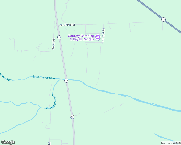 map of restaurants, bars, coffee shops, grocery stores, and more near 318 Northeast 21st Road in Warrensburg