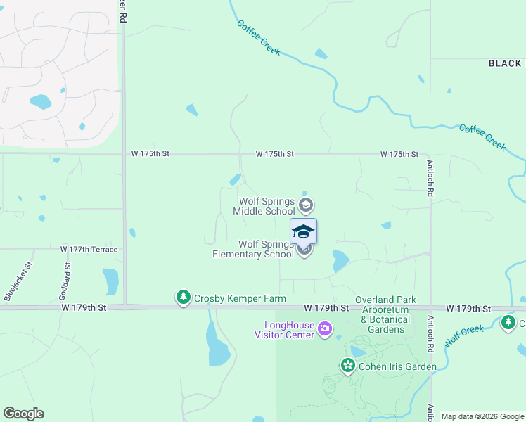 map of restaurants, bars, coffee shops, grocery stores, and more near 9365 West 175th Street in Olathe