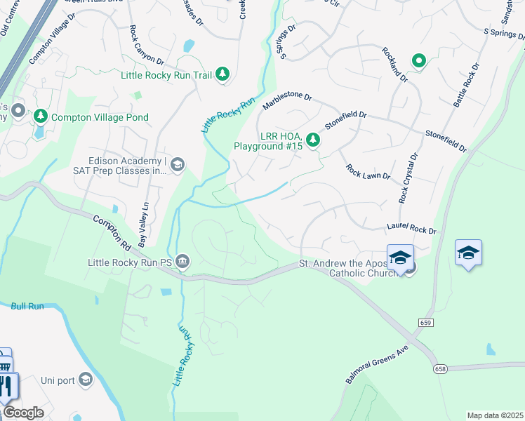 map of restaurants, bars, coffee shops, grocery stores, and more near 13928 Whetstone Manor Court in Clifton