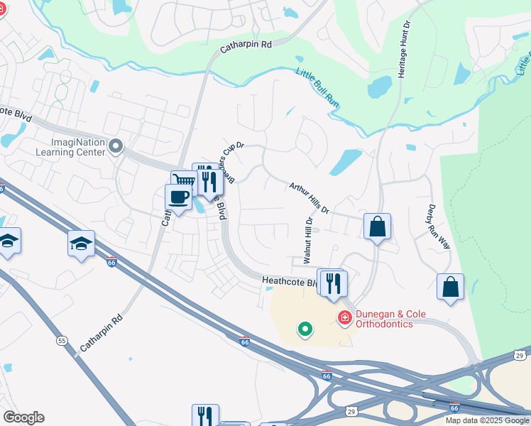 map of restaurants, bars, coffee shops, grocery stores, and more near 14027 Plantation Mill Court in Gainesville