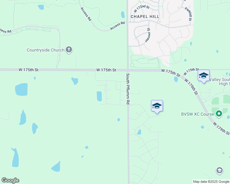 map of restaurants, bars, coffee shops, grocery stores, and more near South Pflumm Road in Overland Park