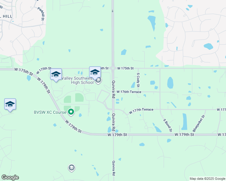 map of restaurants, bars, coffee shops, grocery stores, and more near 17662 South Quivira Road in Overland Park