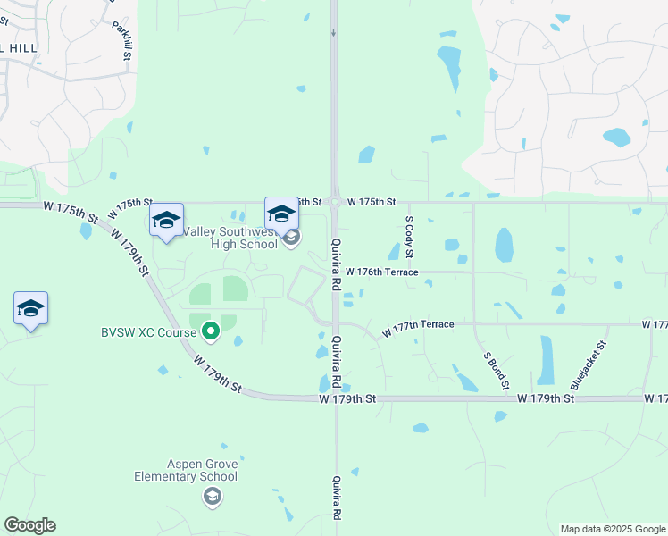 map of restaurants, bars, coffee shops, grocery stores, and more near 17662 South Quivira Road in Overland Park