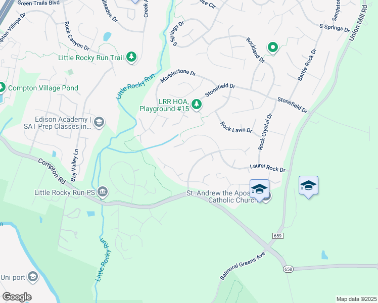 map of restaurants, bars, coffee shops, grocery stores, and more near 13907 Rock Still Court in Clifton