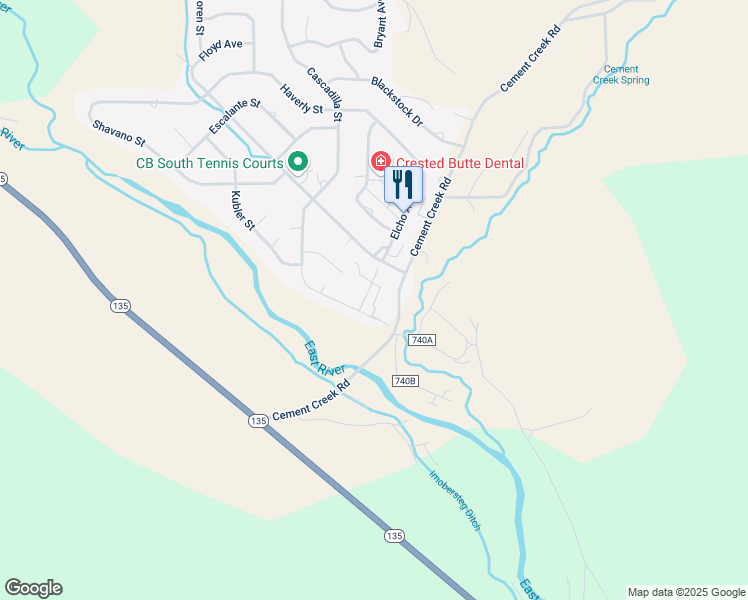 map of restaurants, bars, coffee shops, grocery stores, and more near 14 Cascadilla St in Crested Butte