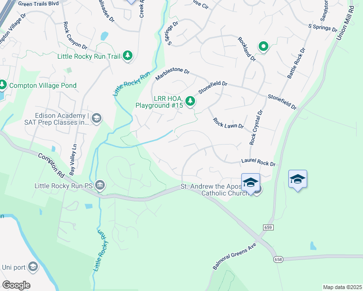 map of restaurants, bars, coffee shops, grocery stores, and more near 13907 Rock Still Court in Clifton