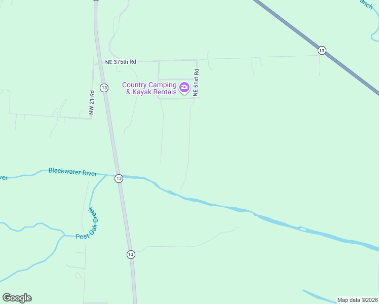 map of restaurants, bars, coffee shops, grocery stores, and more near 50 Northeast 375th Road in Warrensburg