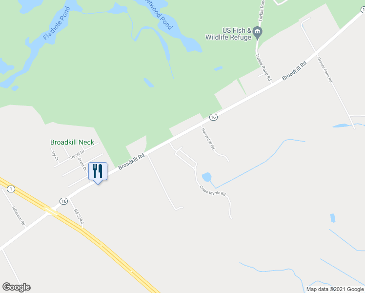 map of restaurants, bars, coffee shops, grocery stores, and more near E. Cypress Way in Sussex County