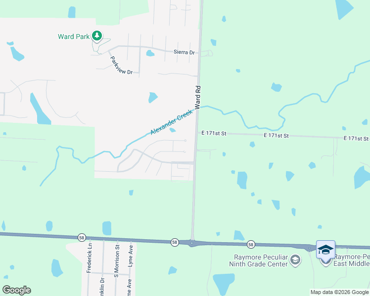map of restaurants, bars, coffee shops, grocery stores, and more near 378-480 Ward Road in Raymore