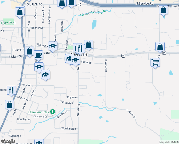 map of restaurants, bars, coffee shops, grocery stores, and more near 924 South Street in Truesdale