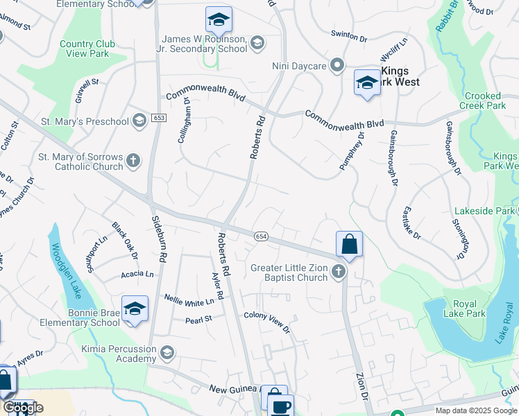 map of restaurants, bars, coffee shops, grocery stores, and more near 5308 Danas Crossing Drive in Fairfax