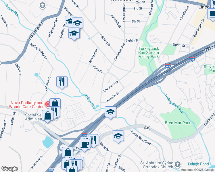 map of restaurants, bars, coffee shops, grocery stores, and more near 5226 Chowan Avenue in Alexandria
