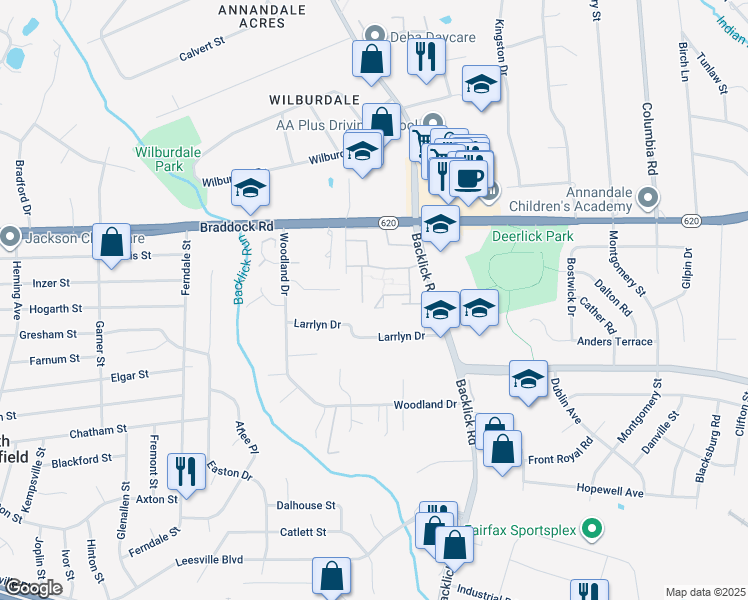 map of restaurants, bars, coffee shops, grocery stores, and more near 7072 Leestone Street in Springfield