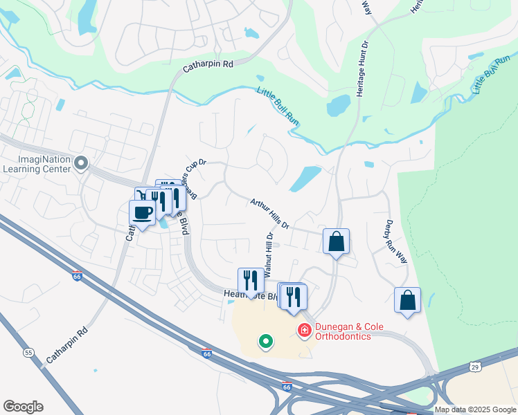 map of restaurants, bars, coffee shops, grocery stores, and more near 6800 Arthur Hills Drive in Gainesville