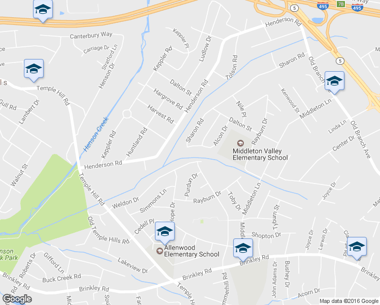 map of restaurants, bars, coffee shops, grocery stores, and more near 4603 Alcon Drive in Temple Hills