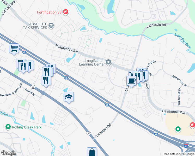 map of restaurants, bars, coffee shops, grocery stores, and more near 6809 Avalon Isle Way in Gainesville