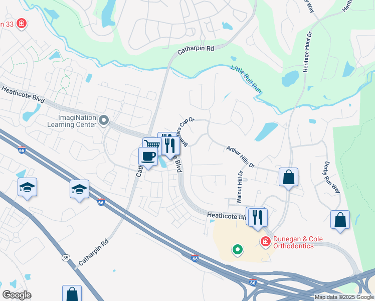 map of restaurants, bars, coffee shops, grocery stores, and more near 14040 Breeders Cup Drive in Gainesville