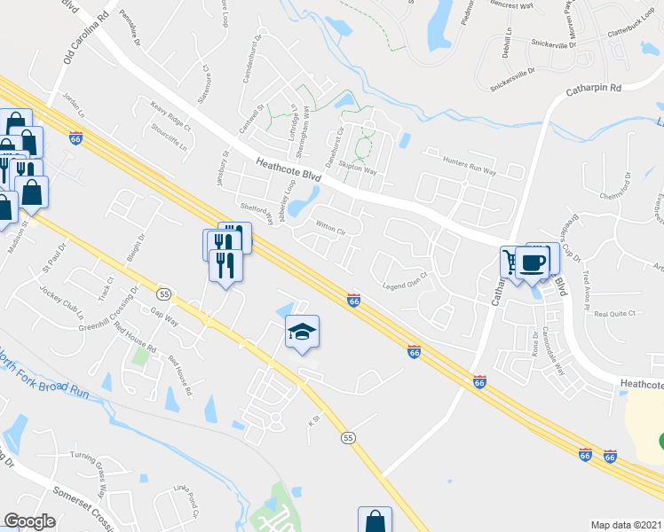 map of restaurants, bars, coffee shops, grocery stores, and more near 6930 Stanwick Square in Gainesville