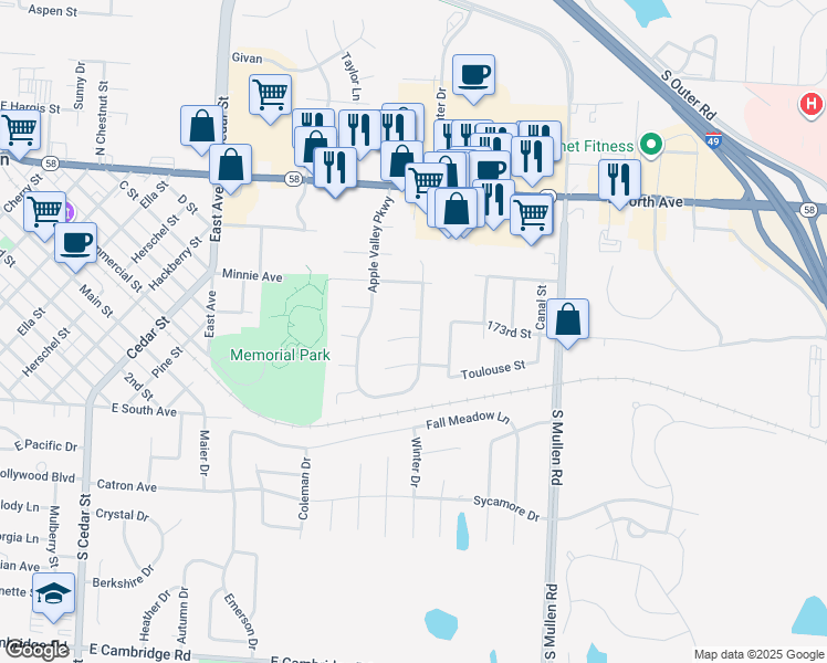 map of restaurants, bars, coffee shops, grocery stores, and more near 912 Jonathan Court in Belton