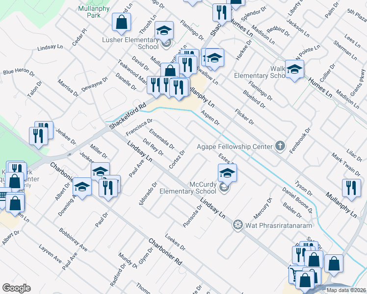 map of restaurants, bars, coffee shops, grocery stores, and more near in Florissant