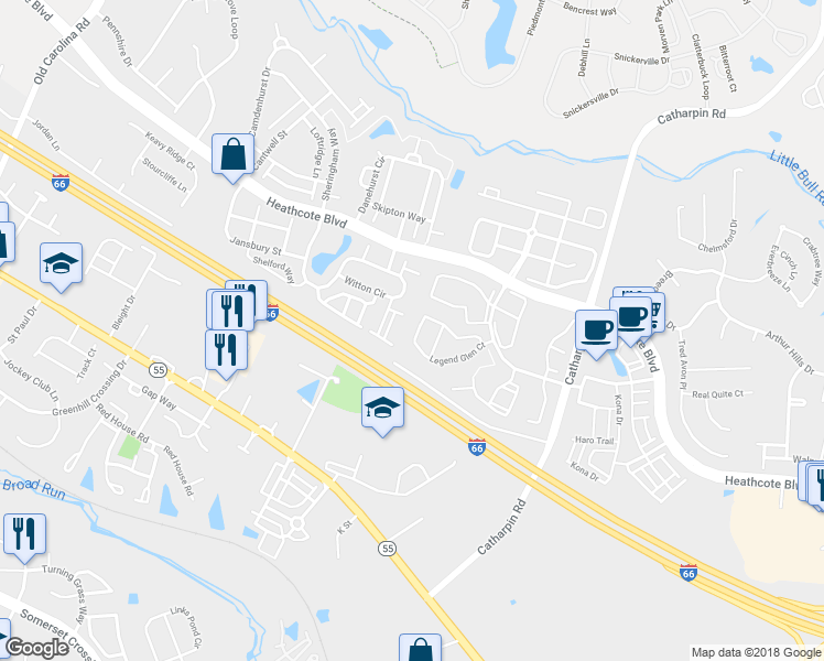 map of restaurants, bars, coffee shops, grocery stores, and more near 14287 Legend Glen Court in Gainesville