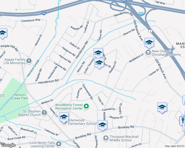 map of restaurants, bars, coffee shops, grocery stores, and more near 4701 Alcon Drive in Temple Hills