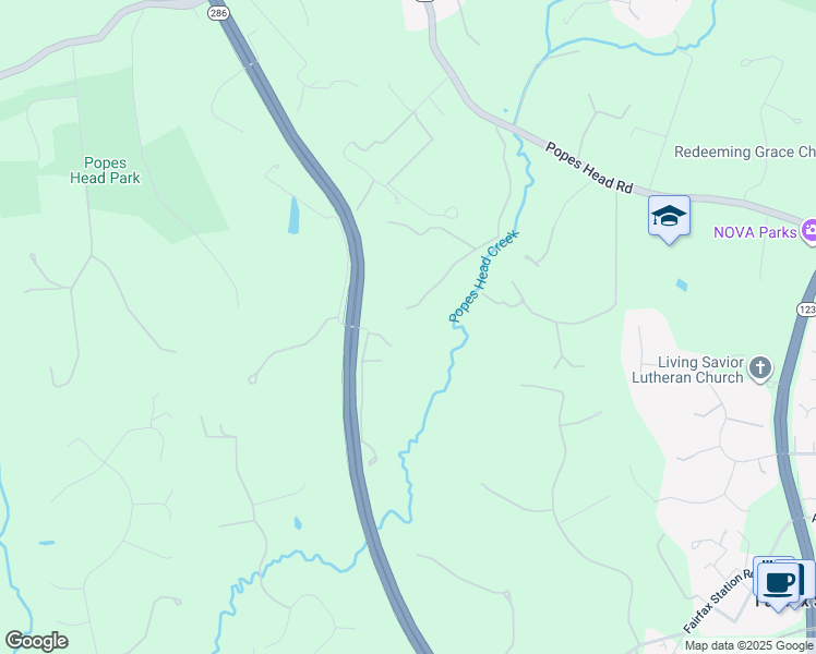 map of restaurants, bars, coffee shops, grocery stores, and more near 5504 West Ridge View Drive in Fairfax
