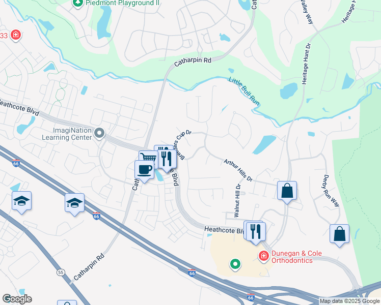 map of restaurants, bars, coffee shops, grocery stores, and more near 14061 Breeders Cup Drive in Gainesville