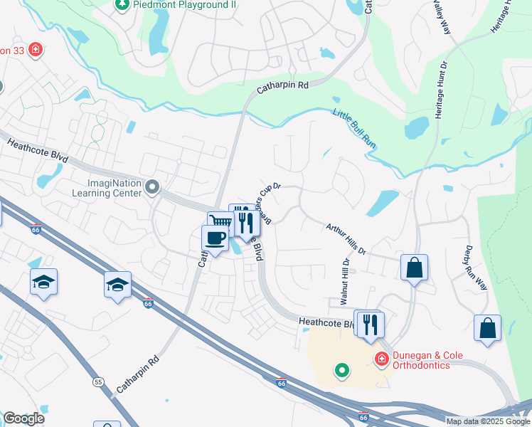 map of restaurants, bars, coffee shops, grocery stores, and more near 14029 Breeders Cup Drive in Gainesville