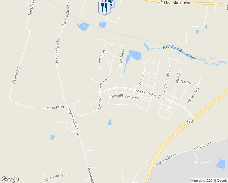 map of restaurants, bars, coffee shops, grocery stores, and more near 15912 Mackenzie Manor Drive in Haymarket