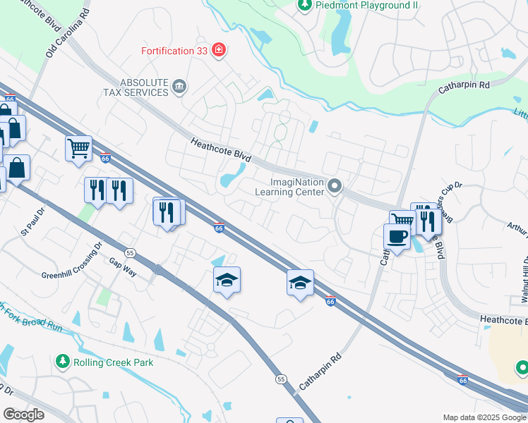 map of restaurants, bars, coffee shops, grocery stores, and more near 6910 Stanwick Square in Gainesville