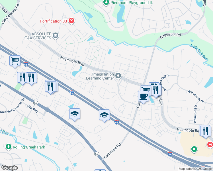 map of restaurants, bars, coffee shops, grocery stores, and more near 14307 Newbern Loop in Gainesville