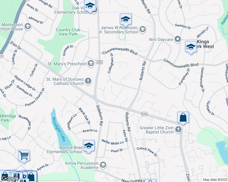 map of restaurants, bars, coffee shops, grocery stores, and more near 10428 Finchley Court in Fairfax
