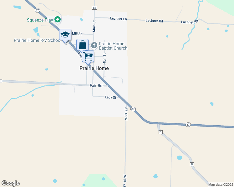 map of restaurants, bars, coffee shops, grocery stores, and more near 600-648 Highway Drive in Prairie Home