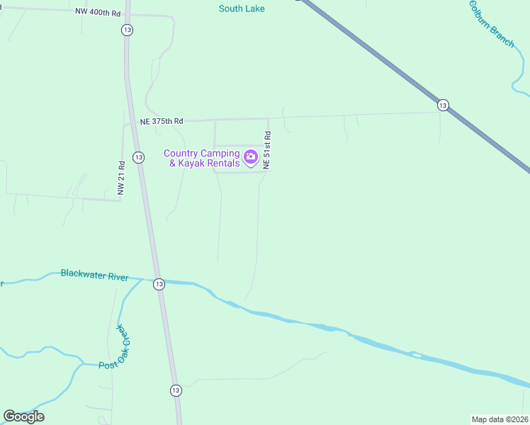 map of restaurants, bars, coffee shops, grocery stores, and more near 331 Northeast 51st Road in Warrensburg