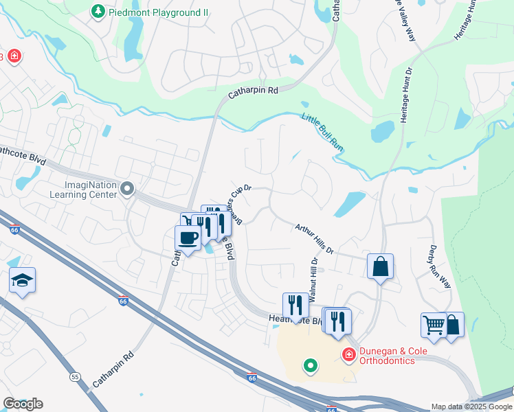 map of restaurants, bars, coffee shops, grocery stores, and more near 14073 Breeders Cup Drive in Gainesville