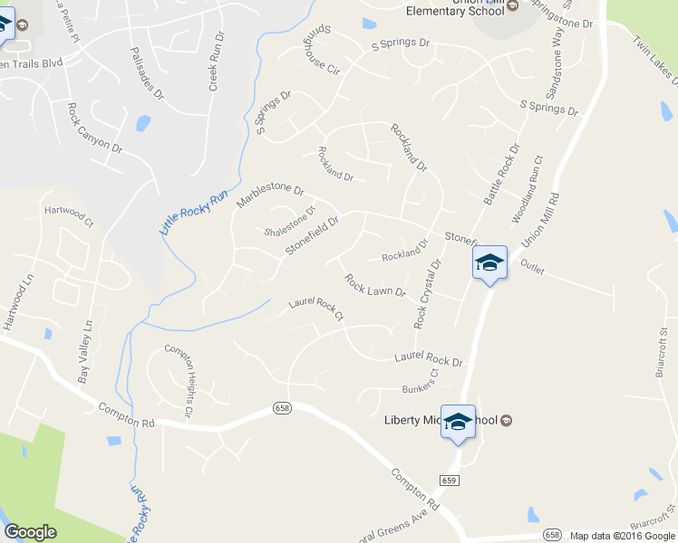 map of restaurants, bars, coffee shops, grocery stores, and more near 6604 Rock Lawn Drive in Clifton