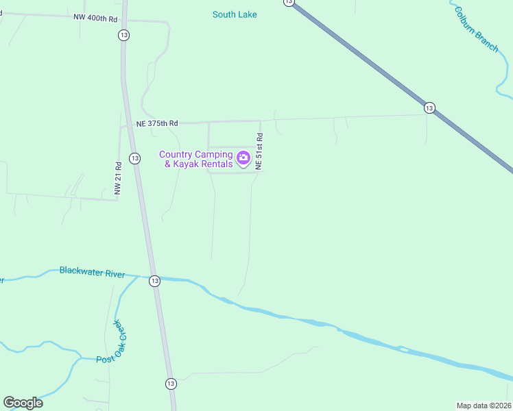 map of restaurants, bars, coffee shops, grocery stores, and more near 331 Northeast 51st Road in Warrensburg