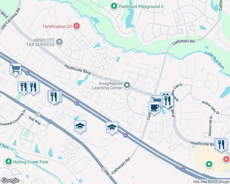 map of restaurants, bars, coffee shops, grocery stores, and more near 14310 Newbern Loop in Gainesville