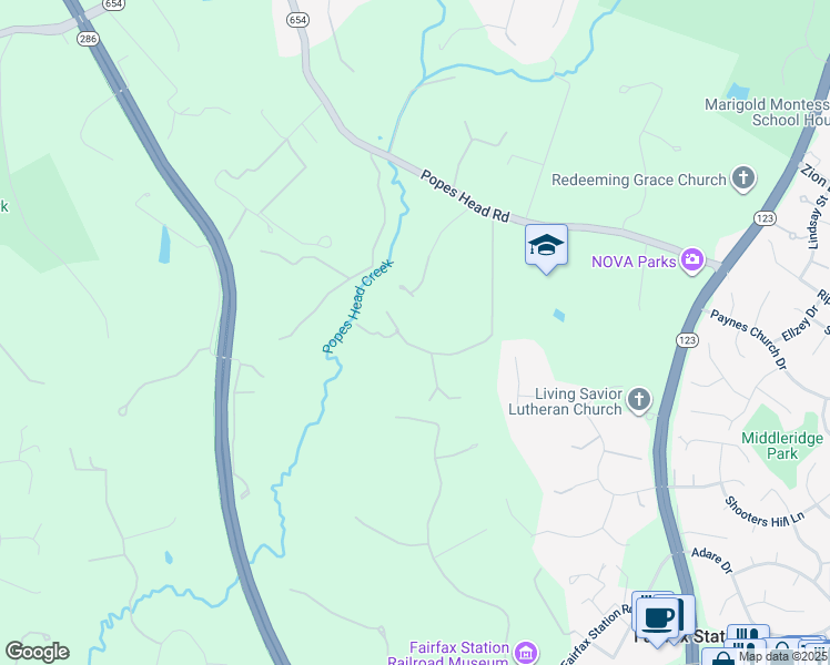 map of restaurants, bars, coffee shops, grocery stores, and more near 5524 Beech Ridge Drive in Fairfax