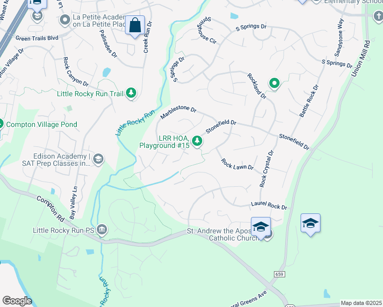 map of restaurants, bars, coffee shops, grocery stores, and more near 13941 Stonefield Drive in Clifton