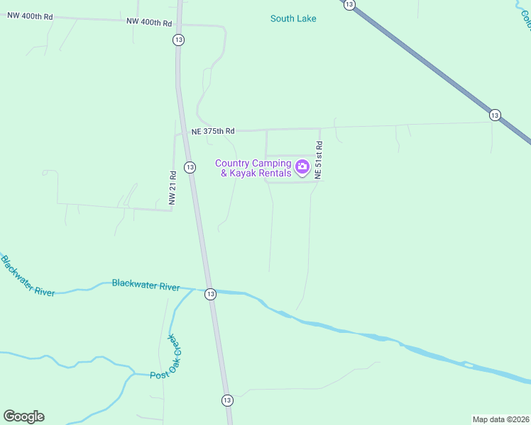 map of restaurants, bars, coffee shops, grocery stores, and more near 340 Northeast 21st Road in Warrensburg