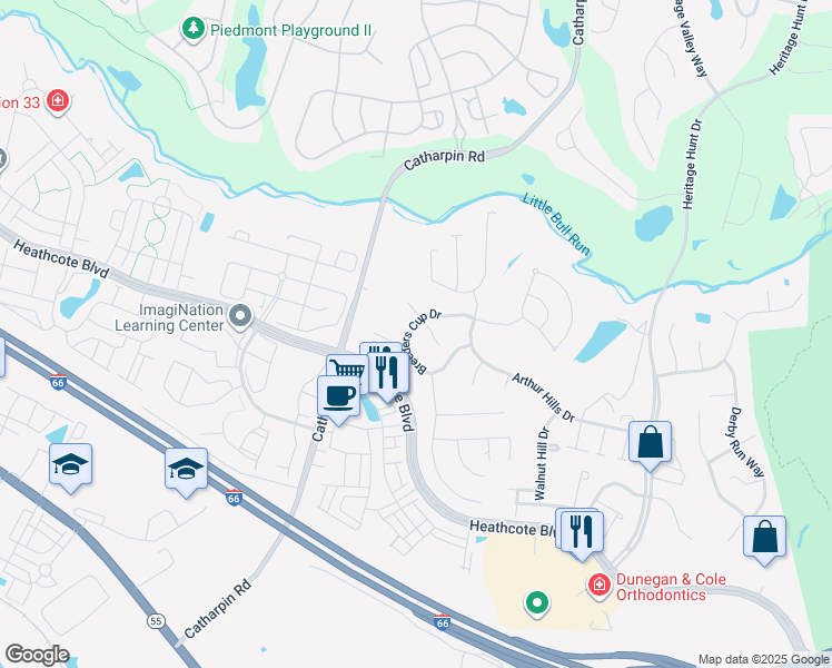 map of restaurants, bars, coffee shops, grocery stores, and more near 14003 Breeders Cup Drive in Gainesville