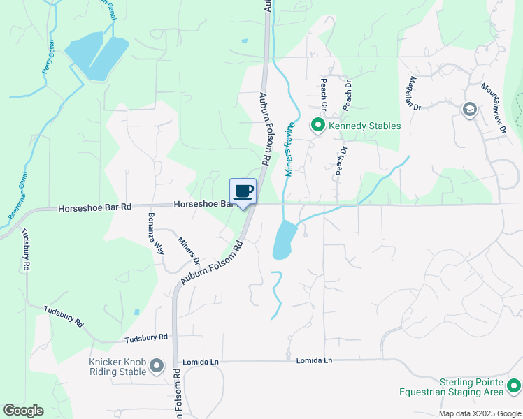 map of restaurants, bars, coffee shops, grocery stores, and more near 4005 Auburn Folsom Road in Loomis